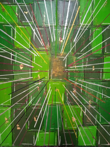 Pintura intitulada "explosion d'étoile" por Serge Arnaud, Obras de arte originais, Acrílico