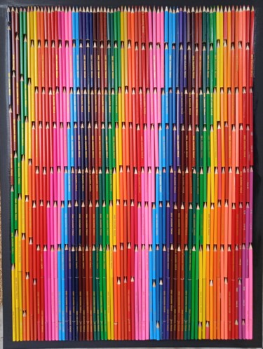 Κολάζ με τίτλο "série crayons de co…" από Serge Arnaud, Αυθεντικά έργα τέχνης, Κολάζ