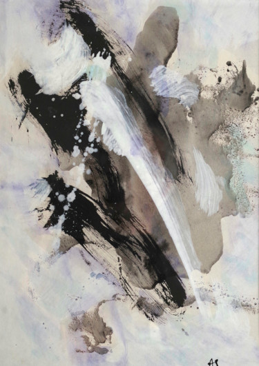 Peinture intitulée "Une voie escarpée" par Serge Assmann, Œuvre d'art originale, Aquarelle