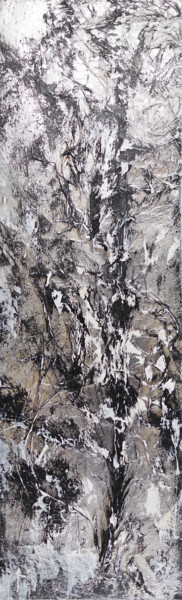 Malarstwo zatytułowany „Paysage végétal 1” autorstwa Serge Assmann, Oryginalna praca, Akryl Zamontowany na Drewniana rama no…