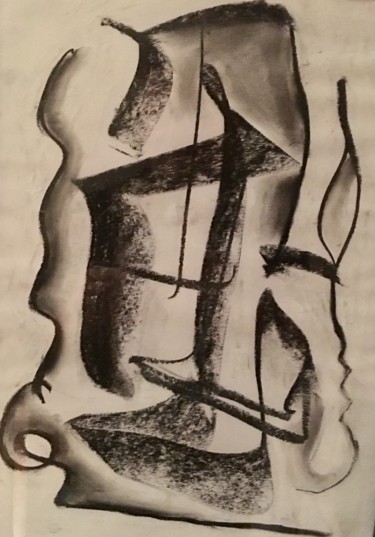 Peinture intitulée "Cantona" par Serge Berry, Œuvre d'art originale, Fusain