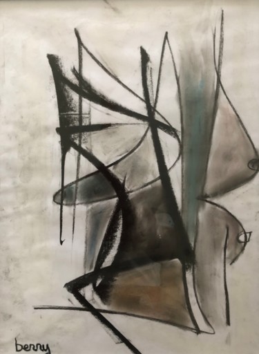Peinture intitulée "Femme abstraite" par Serge Berry, Œuvre d'art originale, Pastel
