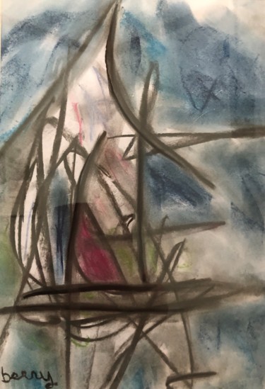 Peinture intitulée "Dans la tempête" par Serge Berry, Œuvre d'art originale, Pastel