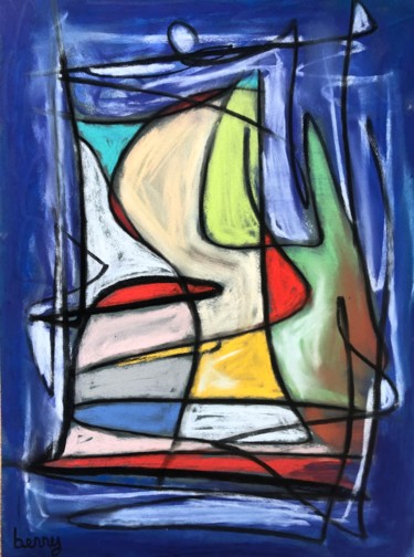 Malerei mit dem Titel "Monaco" von Serge Berry, Original-Kunstwerk, Pastell