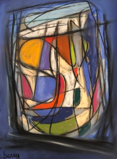 Malerei mit dem Titel "Musee" von Serge Berry, Original-Kunstwerk, Pastell