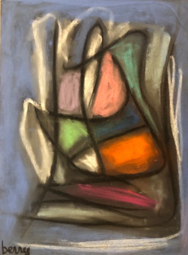 Peinture intitulée "La Madone" par Serge Berry, Œuvre d'art originale, Pastel