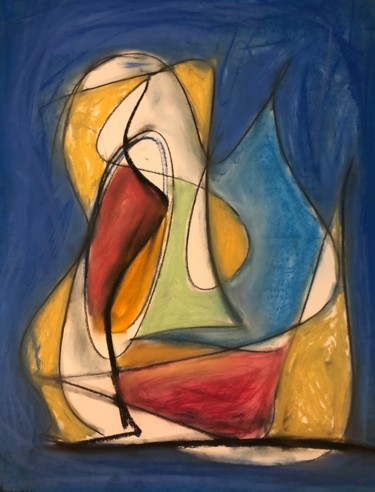 Painting titled "Une priere" by Serge Berry, Original Artwork, Pastel