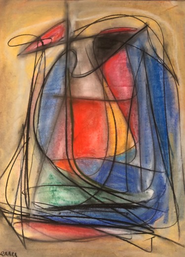 Painting titled "La femme victime de…" by Serge Berry, Original Artwork, Pastel
