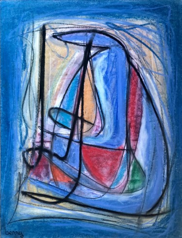 Painting titled "Pour que la paix ar…" by Serge Berry, Original Artwork, Pastel
