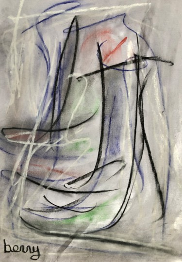 Malerei mit dem Titel "Confiance" von Serge Berry, Original-Kunstwerk, Pastell