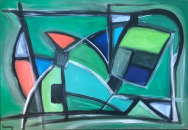 Painting titled "Abstract Irish coun…" by Serge Berry, Original Artwork, Acrylic