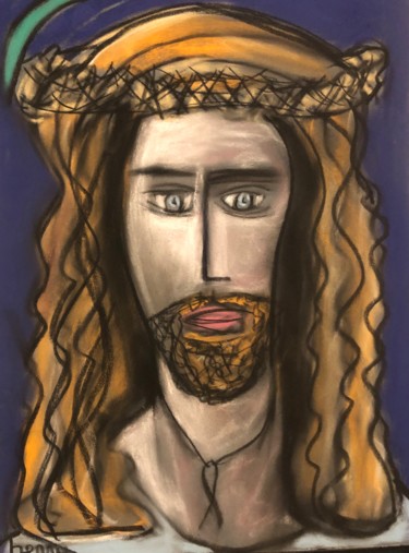 Peinture intitulée "Ichthus-    Christ…" par Serge Berry, Œuvre d'art originale, Pastel