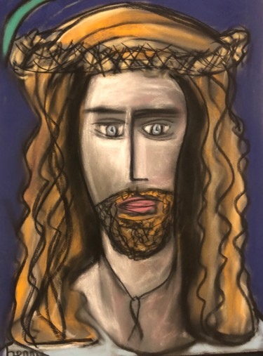 Pintura titulada "Ichthus-    Christ…" por Serge Berry, Obra de arte original, Pastel