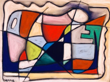 Malerei mit dem Titel "Tribute to  Staatli…" von Serge Berry, Original-Kunstwerk, Pastell