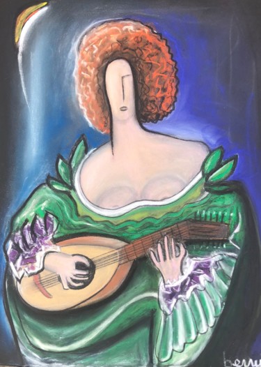 Peinture intitulée "Musica femminile ve…" par Serge Berry, Œuvre d'art originale, Pastel