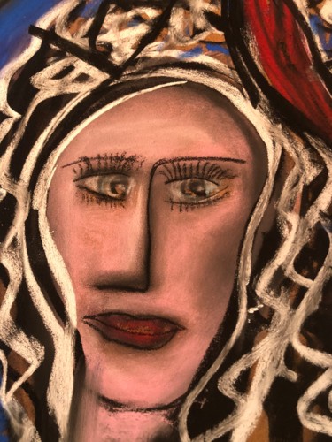Painting titled "Femme" by Serge Berry, Original Artwork, Pastel