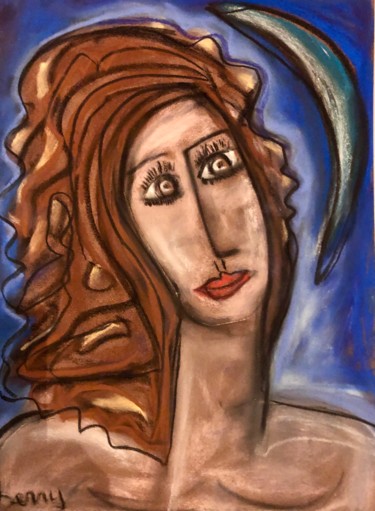 Pintura intitulada "Portrait de Victoria" por Serge Berry, Obras de arte originais, Pastel