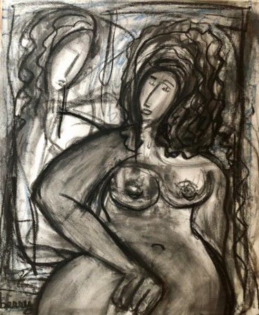 Peinture intitulée "La Beauté dans sa d…" par Serge Berry, Œuvre d'art originale, Fusain