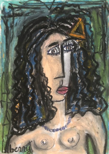 Malerei mit dem Titel "Mademoiselle Marie-…" von Serge Berry, Original-Kunstwerk, Pastell