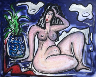 Painting titled "Le songe d une femme" by Serge Berry, Original Artwork, Acrylic