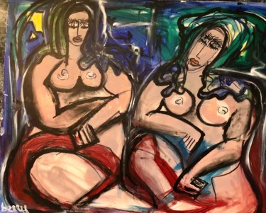 Peinture intitulée "Francesca et Teresa" par Serge Berry, Œuvre d'art originale, Acrylique