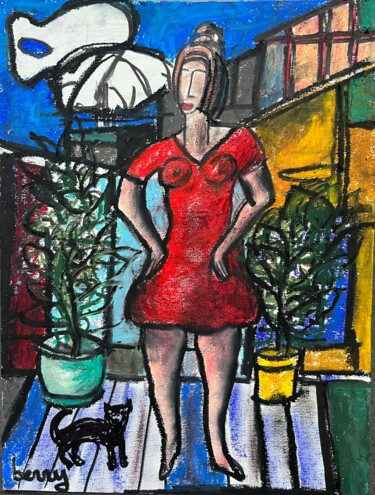 Painting titled "Mademoiselle Maryli…" by Serge Berry, Original Artwork, Pastel