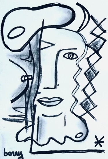 Peinture intitulée "Femme amoureuse de…" par Serge Berry, Œuvre d'art originale, Pastel