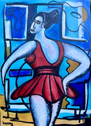 Painting titled "La danseuse au tutu" by Serge Berry, Original Artwork, Acrylic
