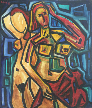 Peinture intitulée "Femmes a la sortie…" par Serge Berry, Œuvre d'art originale, Huile