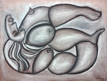 Malerei mit dem Titel "Maria José" von Serge Berry, Original-Kunstwerk, Pastell