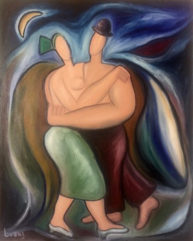 Painting titled "Danse et fusion" by Serge Berry, Original Artwork