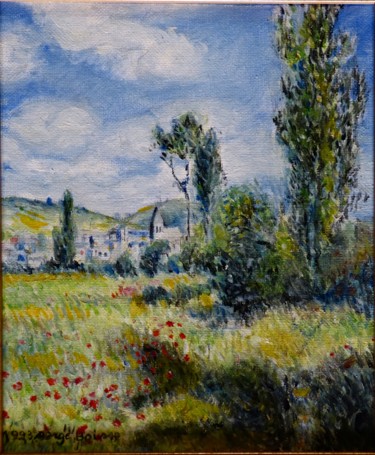 Painting titled "Paysage (d'après Cl…" by Serge Boisse, Original Artwork, Oil