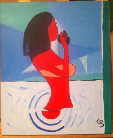 Peinture intitulée "baignade.jpg" par Serge Cehes, Œuvre d'art originale, Huile