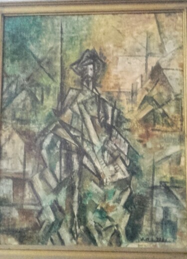 Pintura intitulada "Le retour de Don Qu…" por Serge Guirchoun, Obras de arte originais, Óleo Montado em Cartão