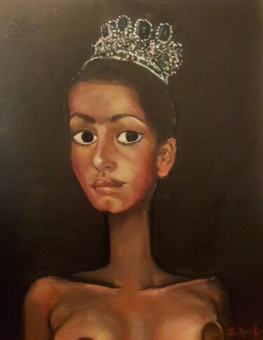 Painting titled "Princesse 21" by Serge Krief, Original Artwork, Oil