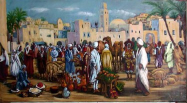 Painting titled "djam el fnah" by Serge Krief, Original Artwork
