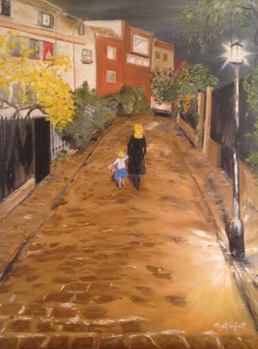 Peinture intitulée "Il était un soir" par Serge Mathiot, Œuvre d'art originale, Huile