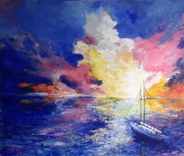 Pittura intitolato "Ocean Colors" da Serge Mathiot, Opera d'arte originale, Acrilico