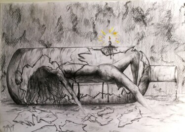 Dessin intitulée "Un matin..." par Serge Mathiot, Œuvre d'art originale, Crayon