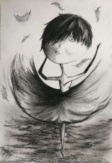 「ALORS ON DANSE !」というタイトルの描画 Serge Mathiotによって, オリジナルのアートワーク, 鉛筆