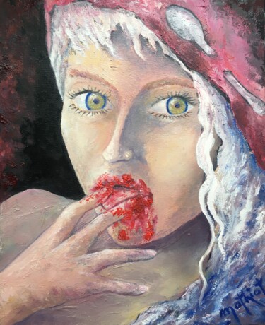 Painting titled "GOURMANDISE" by Serge Mathiot, Original Artwork, Oil