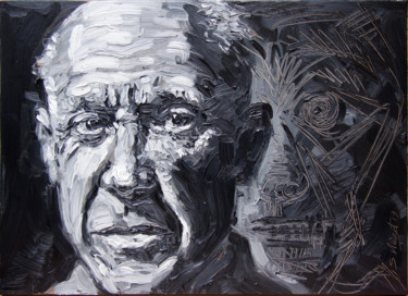 Pintura intitulada "Picasso et la Mort.…" por Serge Mazet, Obras de arte originais, Óleo