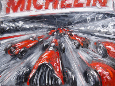 Schilderij getiteld "Grand Prix - Michel…" door Serge Mazet, Origineel Kunstwerk, Olie