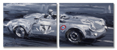 Pittura intitolato "Diptyque Porsche Sp…" da Serge Mazet, Opera d'arte originale, Olio