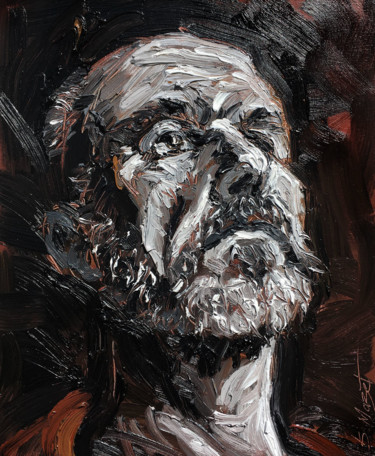 Peinture intitulée "Autoportrait" par Serge Mazet, Œuvre d'art originale, Huile