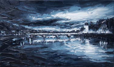 Pintura titulada "Pont Wilson à Lyon" por Serge Mazet, Obra de arte original, Oleo