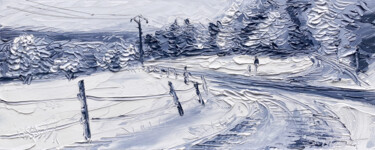 Ζωγραφική με τίτλο "Jour de neige sur l…" από Serge Mazet, Αυθεντικά έργα τέχνης, Λάδι