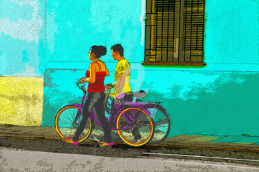 Fotografia zatytułowany „Bicyclette de cuba” autorstwa Serge Nouchi, Oryginalna praca, Fotografia cyfrowa