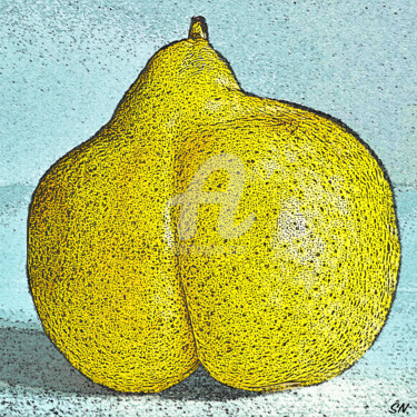 Arts numériques intitulée "Poire jaune" par Serge Nouchi, Œuvre d'art originale, Autre