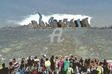 Digitale Kunst getiteld "Vue de Manhattan" door Serge Nouchi, Origineel Kunstwerk, Anders